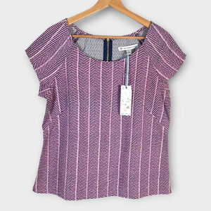 SOUTHERN TIDE Abstract Nicole Top SZ 8 Pink Blue Chevron 100% Cotton Golf NEW